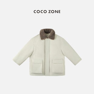 23C30458 90鹅绒夹克羊毛翻领抽绳收腰羽绒服 刘一一&COCO ZONE