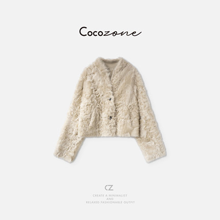 COCO ZONE 刘一一“流光湖羊”100小湖羊皮复古皮草 CD2A1650