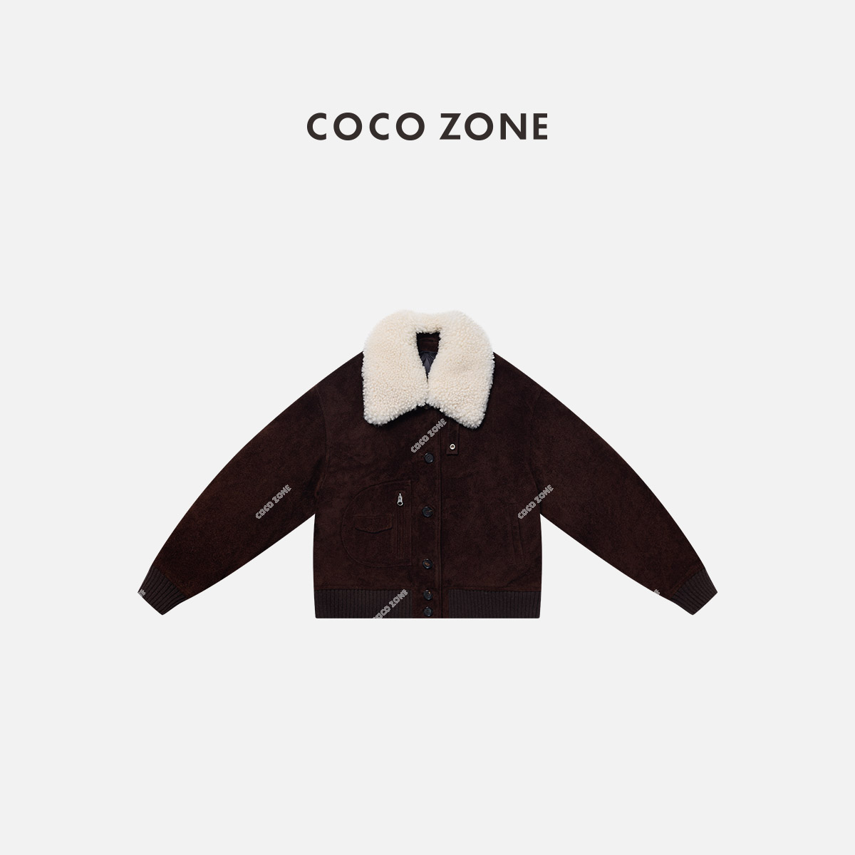 COCO ZONE 刘一一 冬季85鹅绒可拆卸翻毛领羽绒服CC2D2975