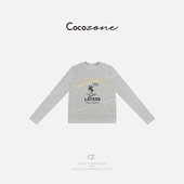 ZONE 刘一一 26新款 COCO 撞色字母图案圆领长袖 T恤CD2A0371