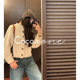 玛奇朵 刘一一 100绵羊毛花边圆领毛织上衣CD2A2896 ZONE COCO