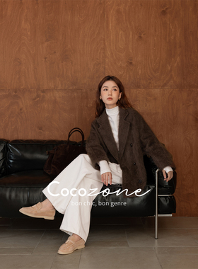 COCO ZONE 刘一一【绵羊毛混纺】经典优雅翻领大衣外套 CD2A1868