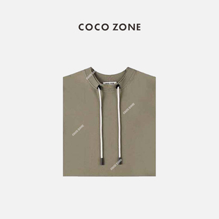 T恤圆领口双层罗纹带绳子设计上衣 短袖 23C18657 ZONE COCO