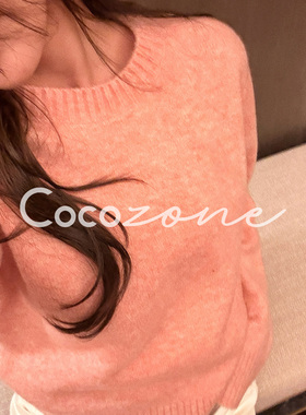 COCO ZONE 刘 一一 “猫咪毛衣”羊毛混纺圆领毛织上衣CD1A1857