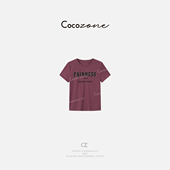 棉 COCO ZONE刘11 通勤纯色基础字母印花日常T恤ACD2A0549