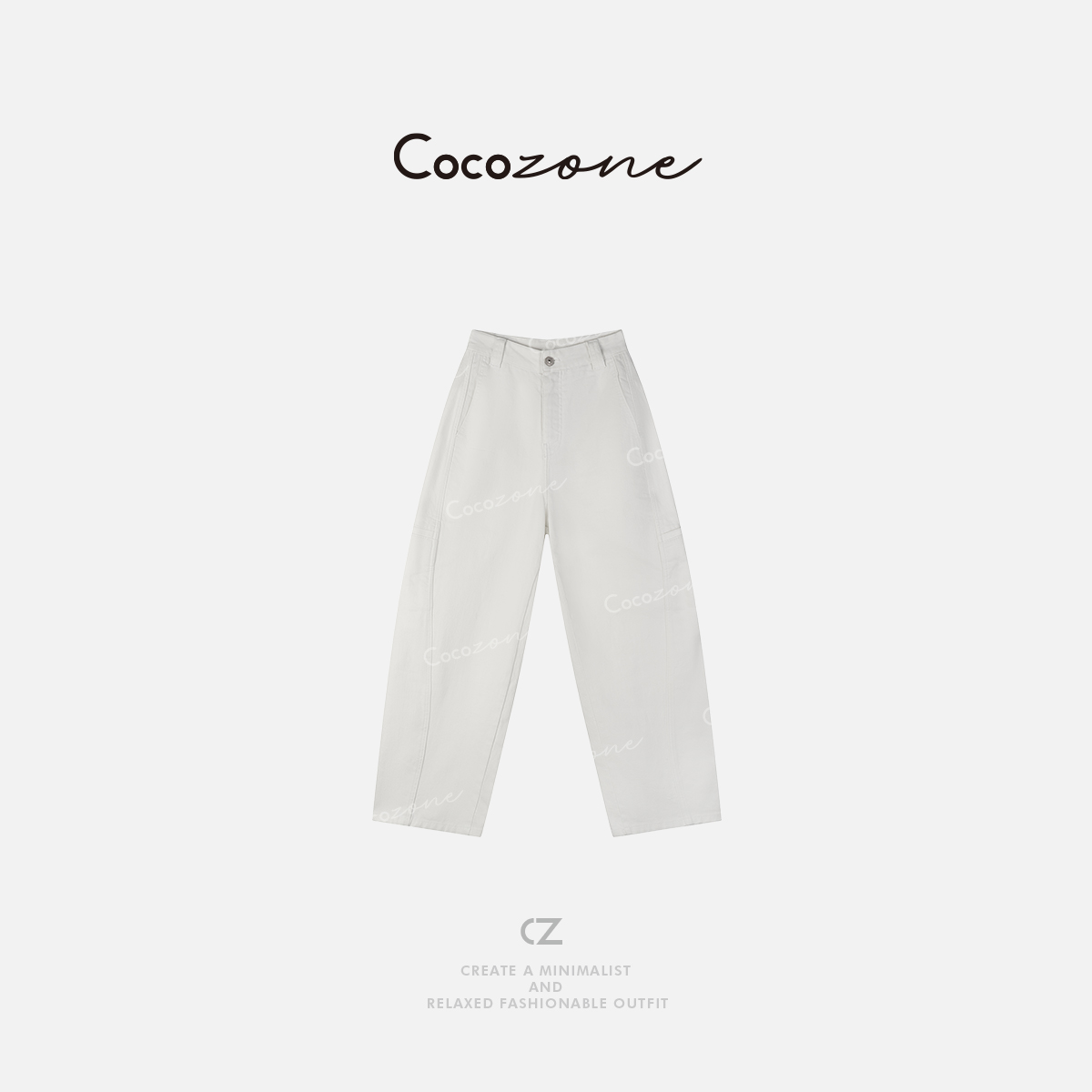 COCO ZONE 刘一一“香蕉白牛” 25新款美式百搭牛仔裤ACD2A0048