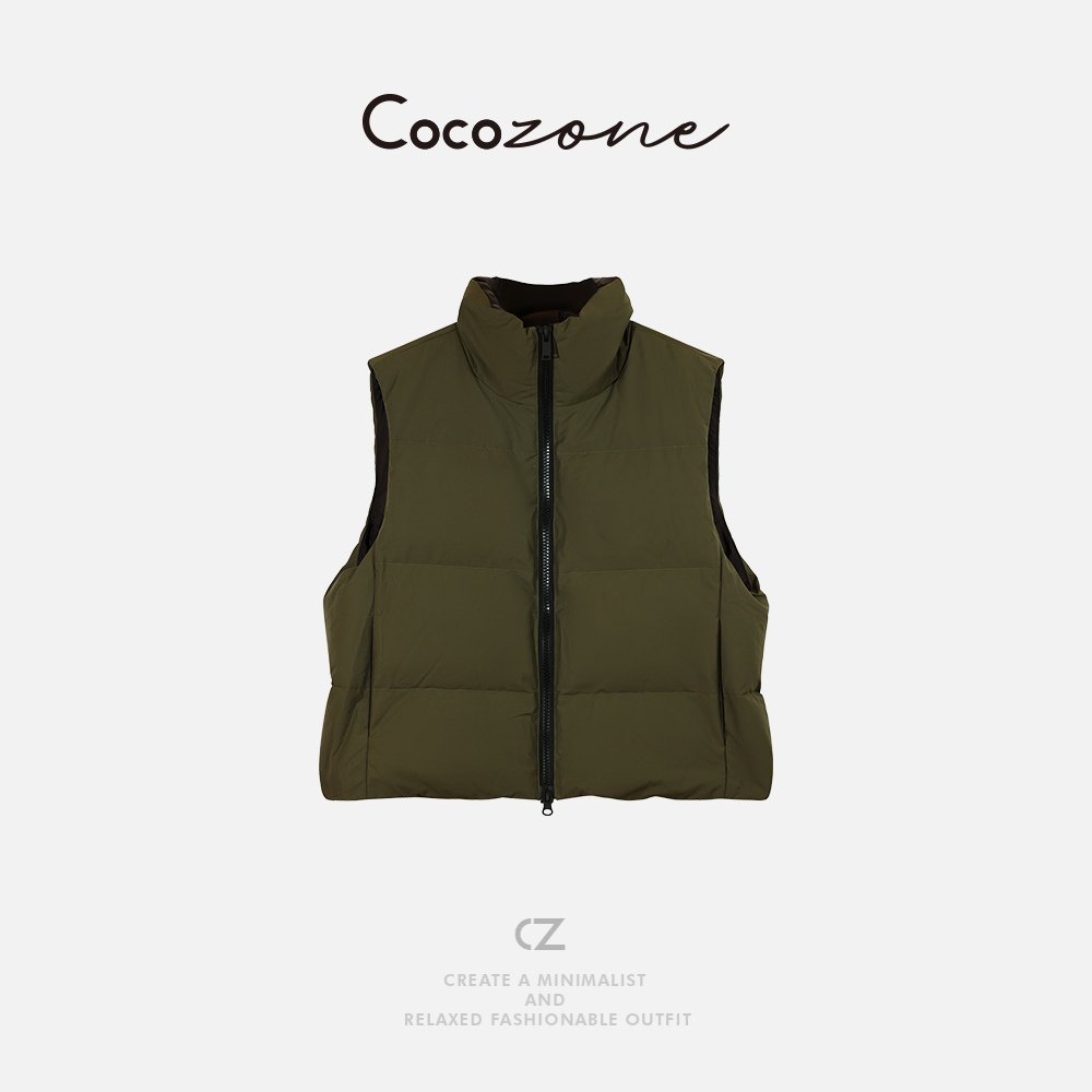 COCO ZONE 刘一一 “CG马甲”90鹅绒拉链质感鹅绒马甲 CD2A2641