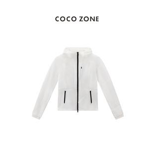 时尚 刘一一2025春秋拉链连帽外套休闲运动款 夹克上衣女 ZONE COCO