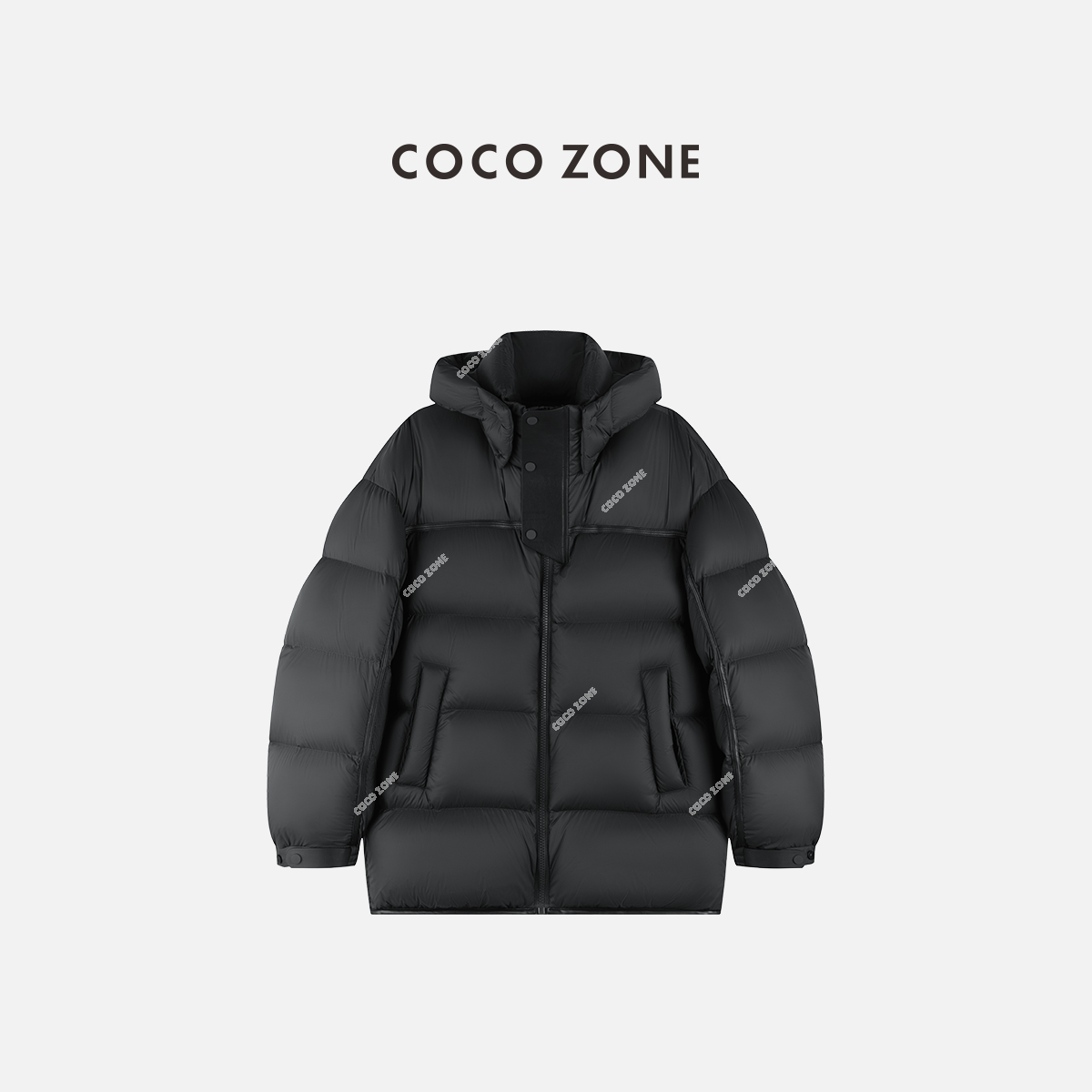 COCO ZONE 刘一一90鹅绒设计感连帽羽绒棉气质保暖上衣CC2C1968