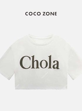 COCO ZONE 刘11 夏季字母印花圆领短袖T恤宽松百搭上衣CC1B1328