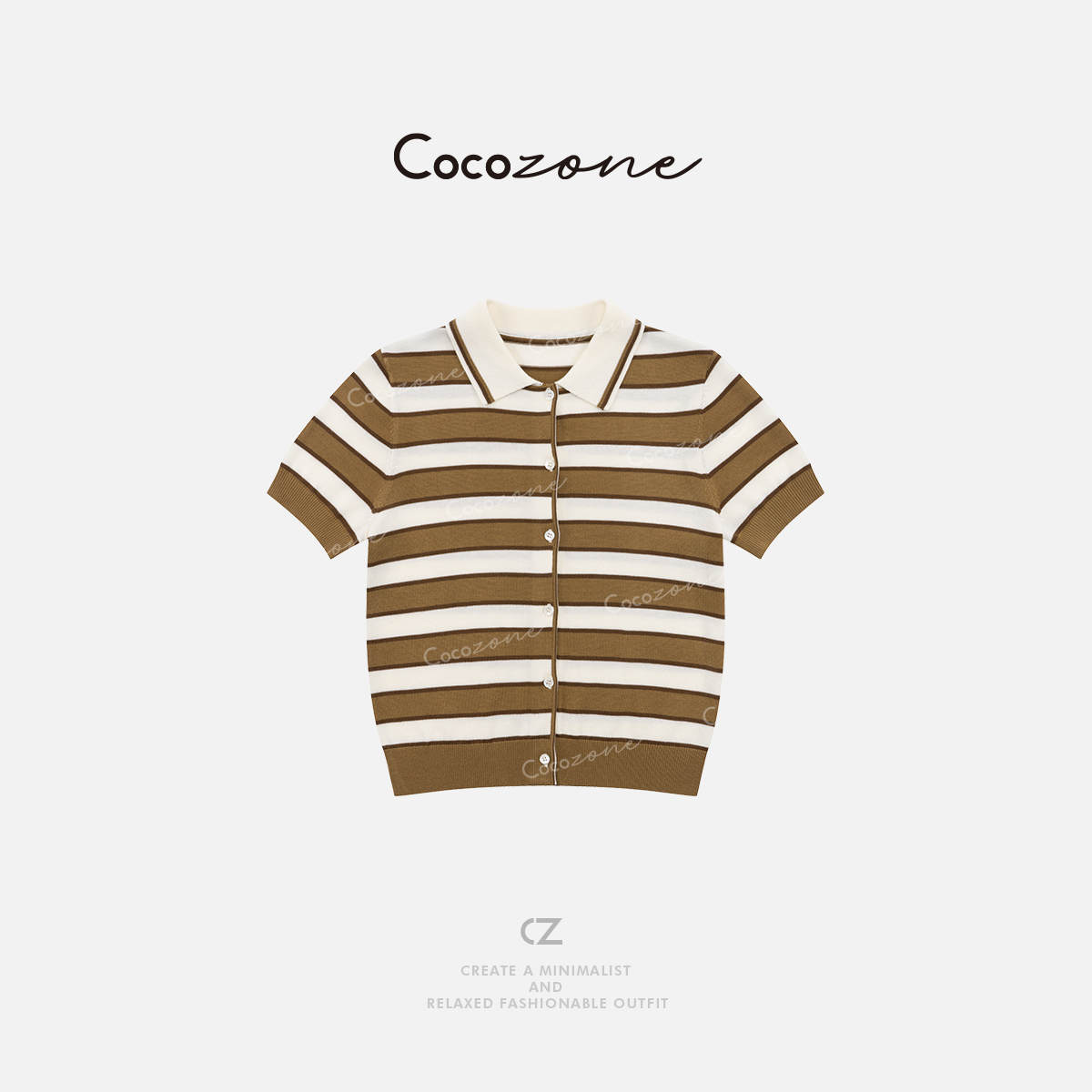 COCO ZONE 刘11 “摩卡polo”桑蚕丝混纺毛织上衣CD1A0998