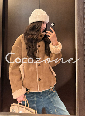 COCO ZONE 刘 一一“拥抱温暖”100绵羊毛单排扣外套CD2A3198