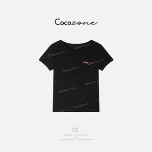 字母刺绣圆领短袖 COCO 春季 刘一一 T恤CD1A0040 ZONE