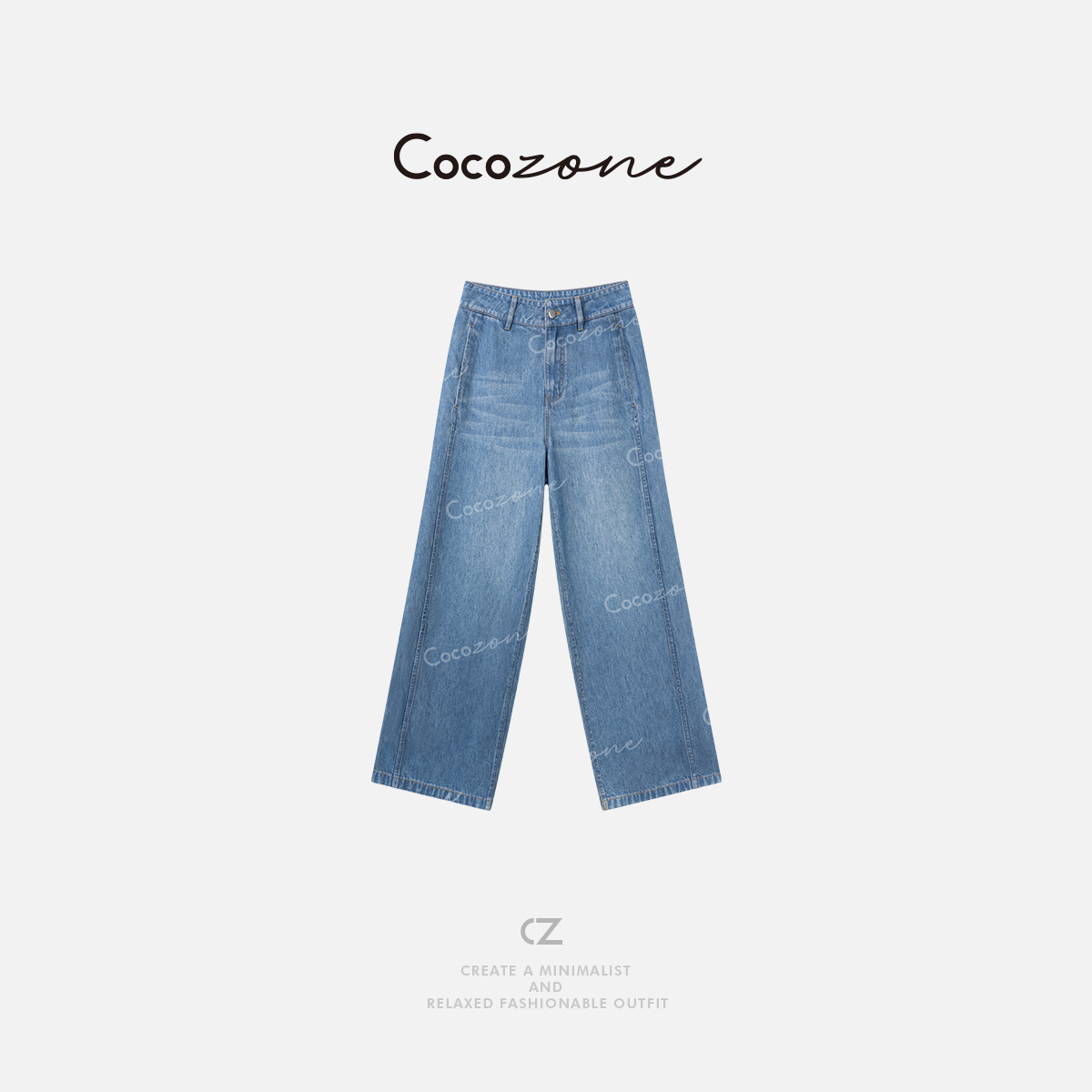 COCO ZONE 刘一一“呼吸牛仔” 100莱赛尔柔软丝滑牛仔裤CD1A0966