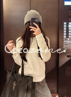 COCO ZONE 刘 一一“耐穿打底”莱赛尔兔毛混纺长袖T恤 CD2A2994
