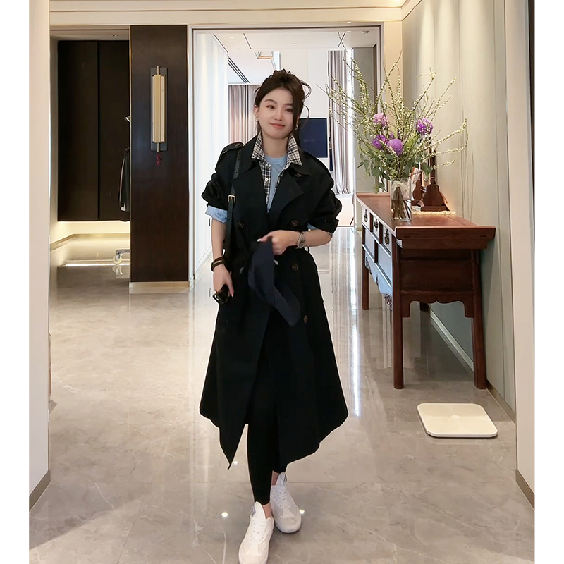 COCO ZONE 刘112025早春时尚大女主风衣大衣气质翻驳领外套长款
