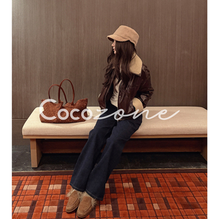 流光皮衣 COCO 一一 刘 90白鹅绒绵羊皮翻领皮衣CD2A2938 ZONE