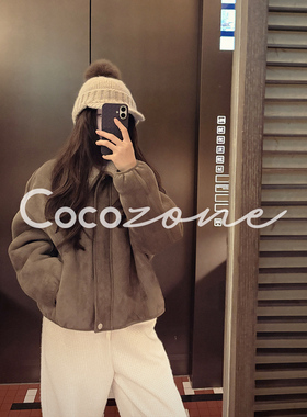 COCO ZONE 刘 一一“绵绵”100绵羊毛大翻领拉链外套 CD2A2992