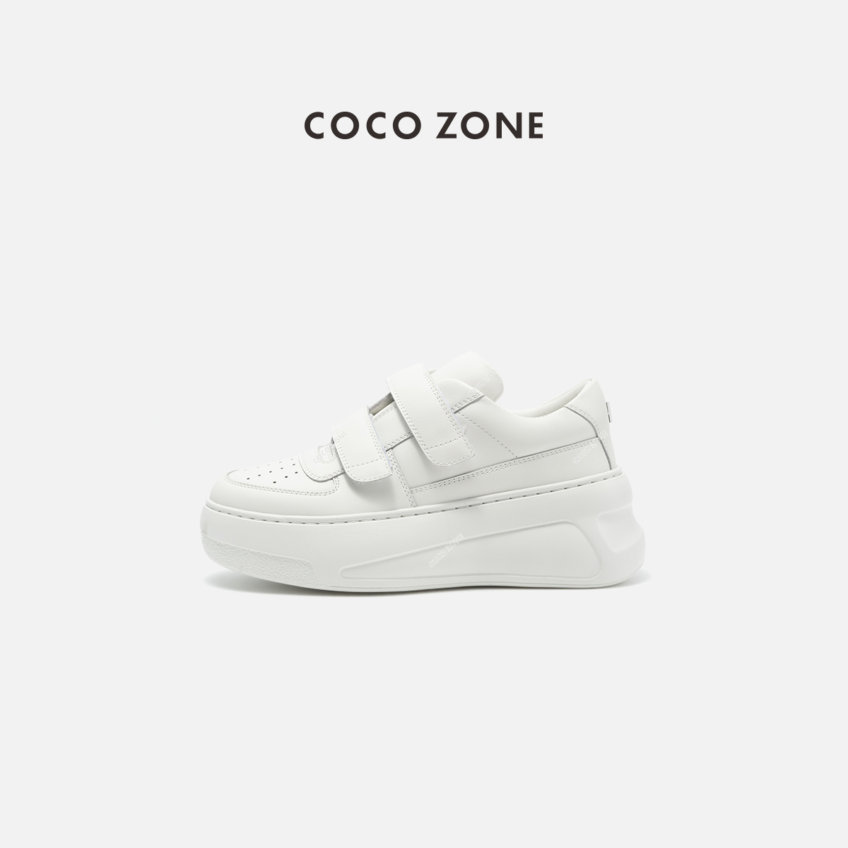COCO ZONE 刘一一春季时尚透气厚底休闲鞋纯色魔术贴女鞋CC2C1593