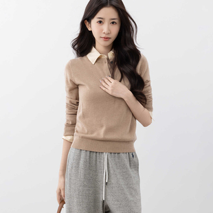 假两件撞色针织衫 COCO 英伦学院 刘11 CC1C2278 ZONE