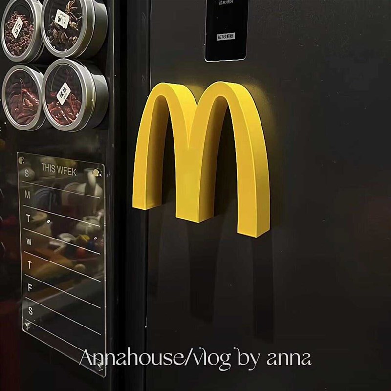 麦当劳磁吸冰箱贴客厅氛围灯充电款小夜灯装饰摆件发光广告灯牌