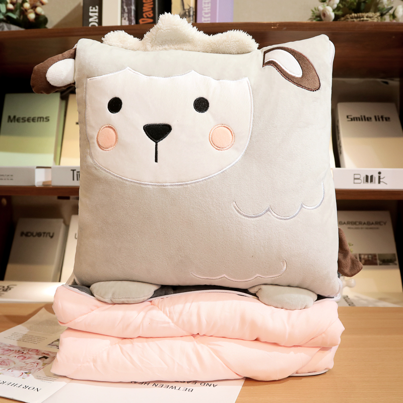 抱枕被子两用办公室午睡折叠毯子小枕头汽车内睡觉靠枕车用二合一