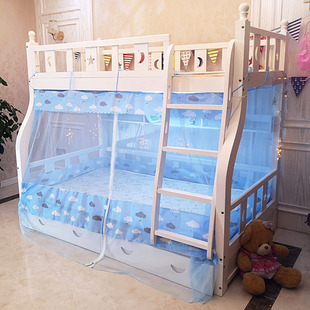 上下铺子母床儿童蚊帐 上下床蚊帐1.2 学生蚊帐绑带系绳款
