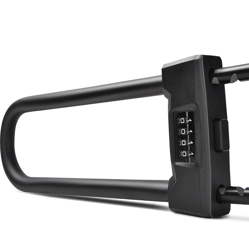 密码钢化玻璃门锁U型锁店铺双门免开孔无框有框推拉办公室