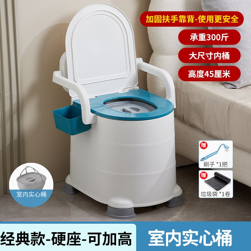 老人坐便器移动马桶安全防滑家用病人孕妇便携式坐便椅蹲坑痰盂