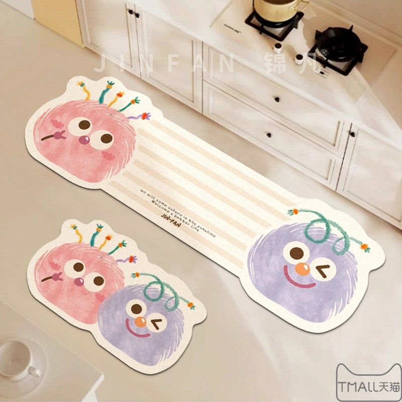 厨房专用硅藻泥地垫家用卡通垫子吸水防滑脚垫防脏卫生间厕所门垫,居家布艺,厨房地垫,淘宝优惠券,粉丝福利购,淘宝优惠卷
