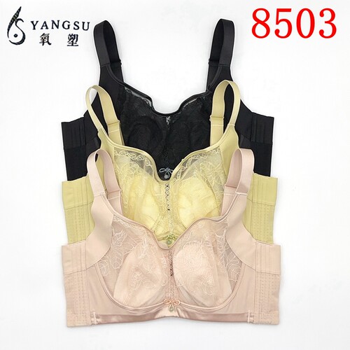 六月玫瑰氧塑文胸CD超薄杯女大胸显小收副乳软钢圈调整型内衣8503