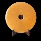 米黄玉平安扣客厅摆件高端大气上档次天然玉石轻奢高档客厅和氏璧