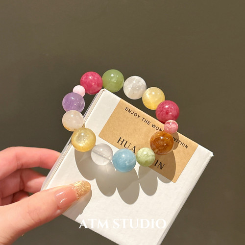 ins彩裙少女天然水晶多巴胺百搭