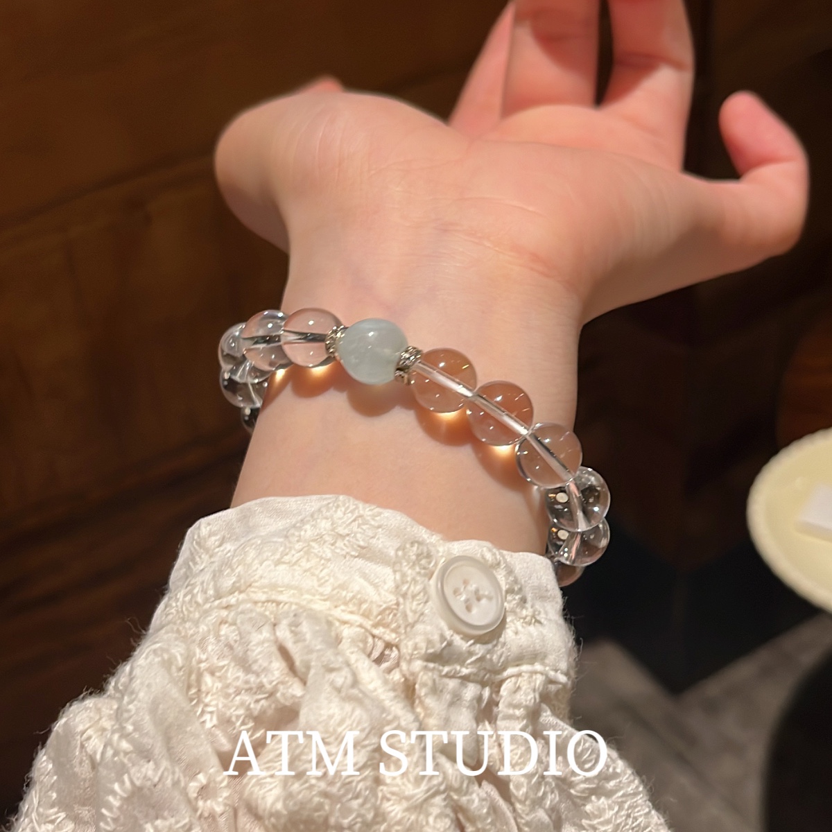 「海盐冰萃」天然白水晶手链