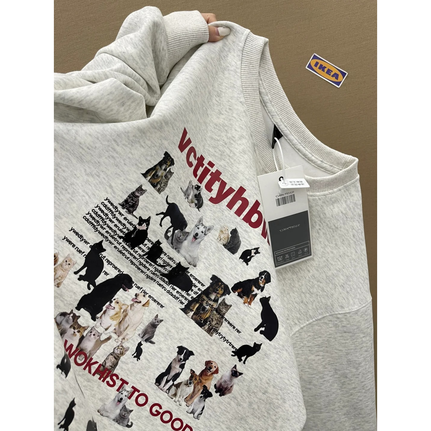 美式无帽圆领卫衣女款秋冬季2025新款秋季穿搭小个子长袖上衣加绒