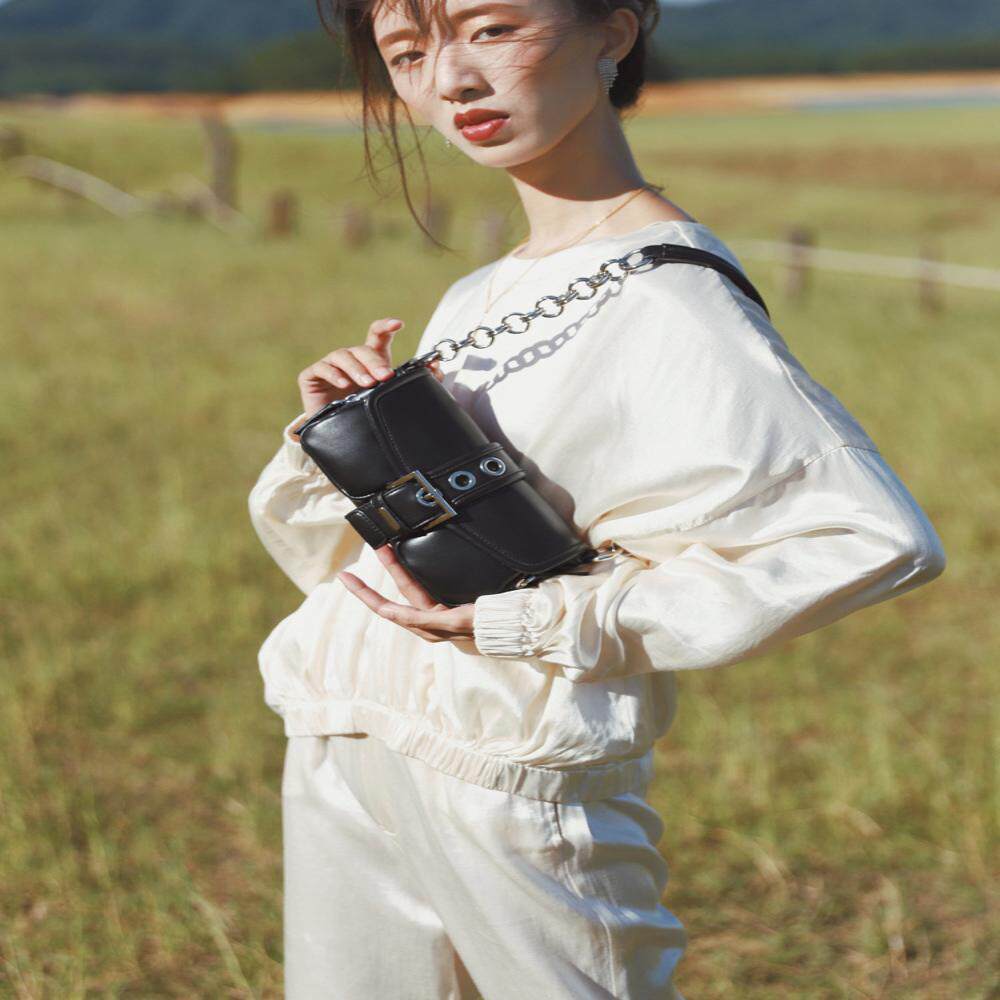 小众设计包复古圆环链条腋下包