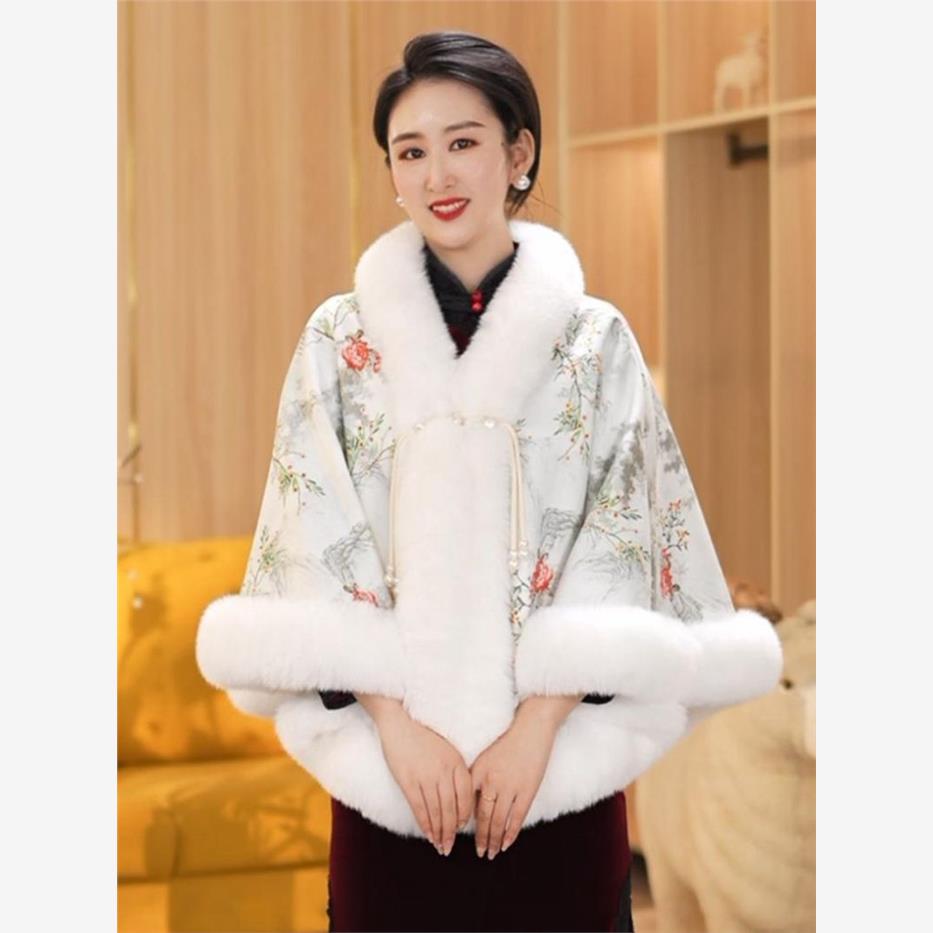 新款温柔中式加绒加厚斗