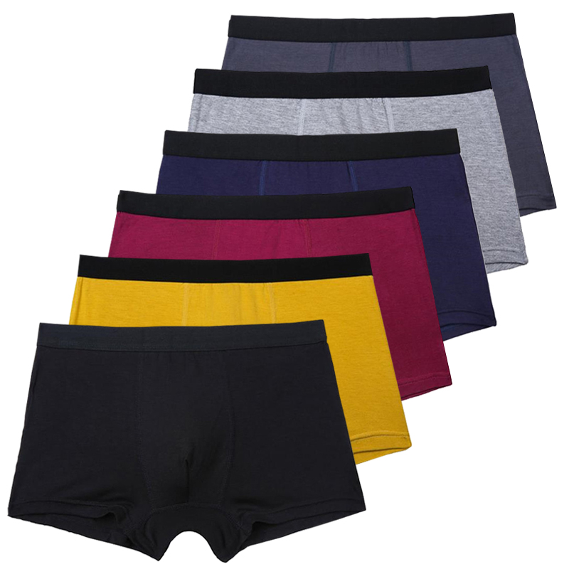 网红6pcs/Set Black Boxer Men Underpants Bamboo Mens Boxers M