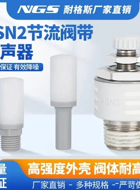树脂节流消音消声器ASN2-M5/01/02/03/04直插式AN15/20-C06 08 10