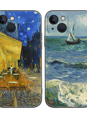致敬梵高世界名画星空咖啡馆适用iPhone XS Max苹果16软壳15/14pro手机壳678plus