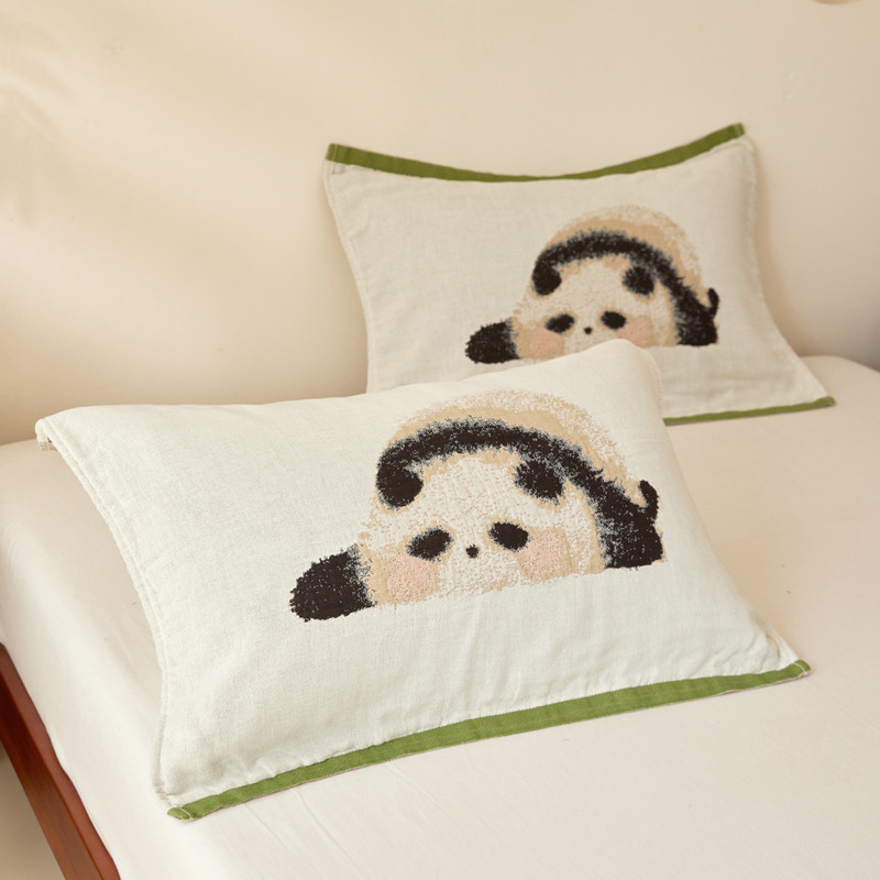 枕巾纯棉可固定一对装全棉纱布枕头巾轻奢高级感防头油绑带垫巾