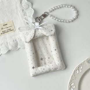 韩系小狗耳烫银卡套高颜值ins风追星拍立得爱豆小卡展示包包挂件