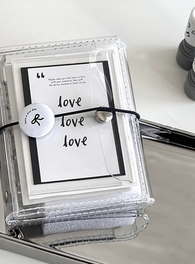 透明m5三折活页手账本可拆卸高颜值学生可diy日程记事笔记本便携