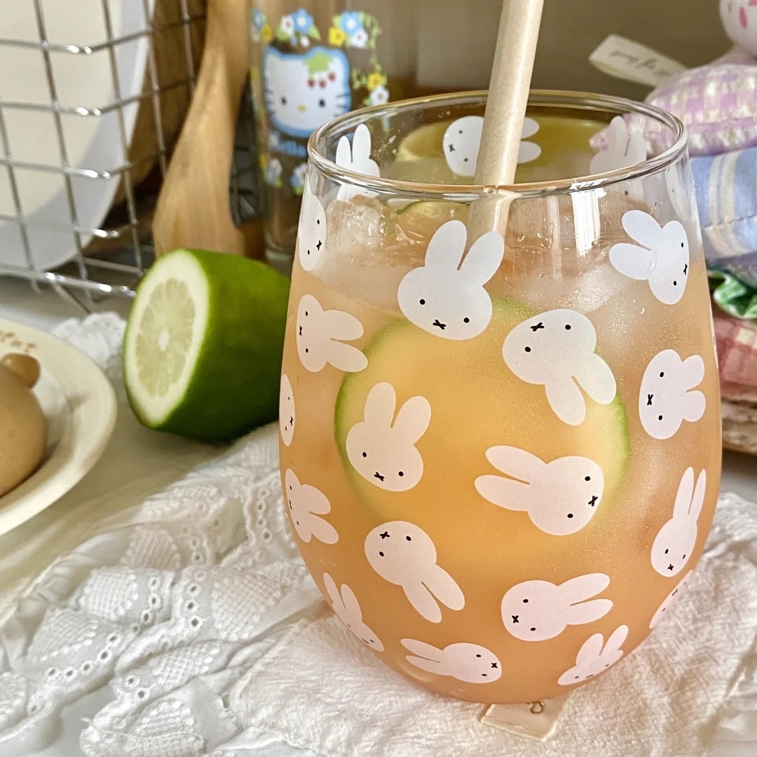 可爱米菲兔玻璃杯牛奶咖啡杯