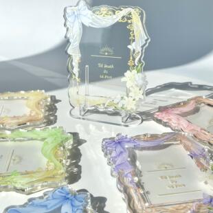 唯爱不渝亚克力谷美展示架高颜值拍立得小卡收纳展示相框卡框立牌