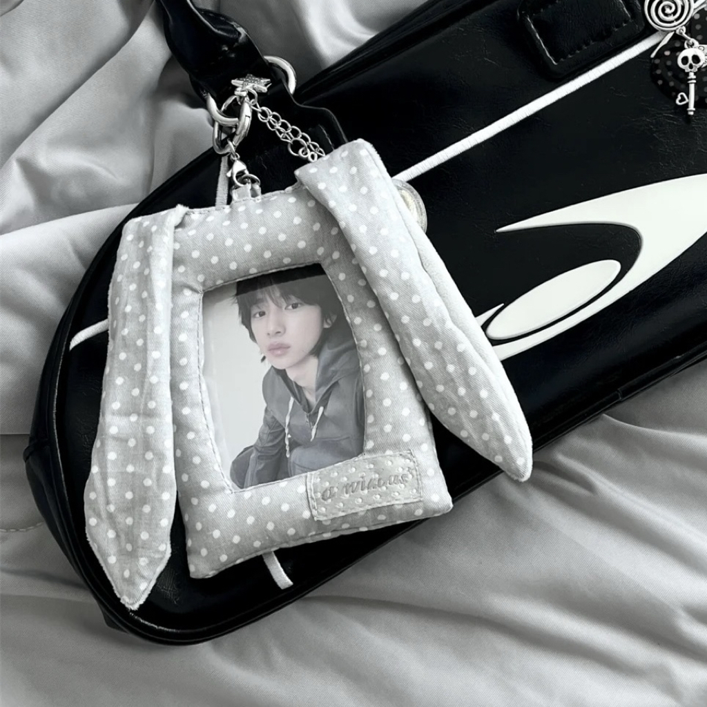 韩系兔耳波点卡套ins风高颜值