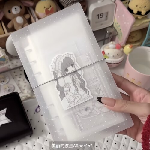 韩系波点A6手账本PVC磨砂外壳
