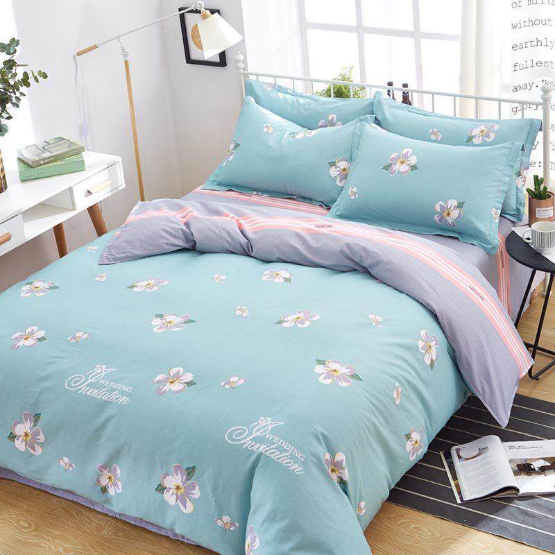 床上四件套全棉春夏季纯棉网红款1.8m双人宿舍学生三件套床上用品,床上用品,床品套件/四件套/多件套,淘宝优惠券,粉丝福利购,淘宝优惠卷