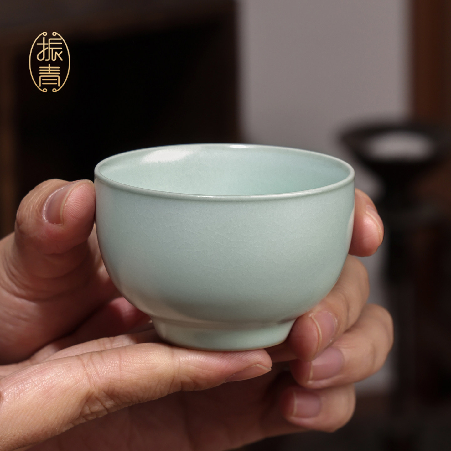 汝窑主人杯单杯品茗杯功夫茶杯开片景德镇手工陶瓷茶具罗汉杯青瓷,餐饮具,茶杯,淘宝优惠券,粉丝福利购,淘宝优惠卷