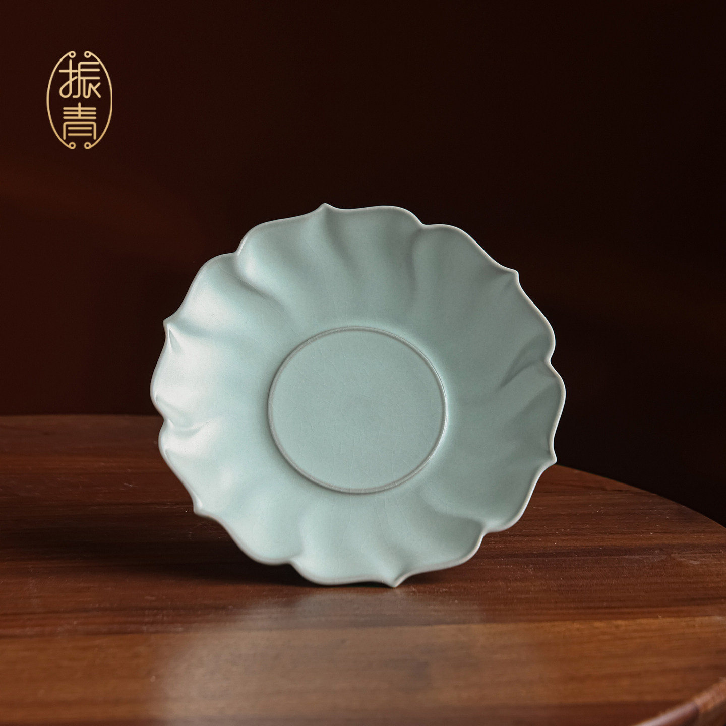 汝窑茶盘茶杯垫开片可养杯托小碟子杯承家用陶瓷果碟茶具茶道零配